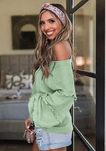 Load image into Gallery viewer, FANCYINN Women's Oversized Off Shoulder Pullover Tops Long Sleeve Loose Fit Waffle Knit Tops