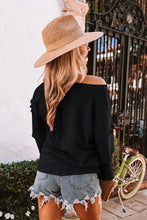 Load image into Gallery viewer, FANCYINN Women's Oversized Off Shoulder Pullover Tops Long Sleeve Loose Fit Waffle Knit Tops