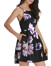 Load image into Gallery viewer, Fashion Women Spaghetti Strap Floral Print Beach Style Skater A Line Mini Dress