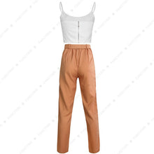 Load image into Gallery viewer, Women 2Pcs Set Skinny Crop Top Slim Trousers Sleeveless Jumpsuit Mini Playsuit