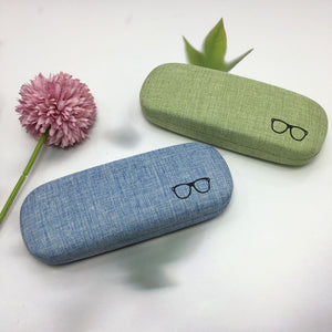 JERTHIS Glasses Case Hard Shell Eyeglasses Case Linen Fabrics Protective Case for Sunglasses Eyeglasse for Men Women