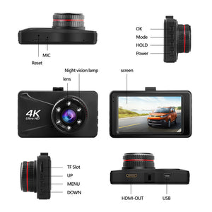 JERTHIS A1-4K Dash Cam Built in WiFi GPS Car Dashboard Camera Recorder with UHD 2160P, 2.4" LCD, 150° Wide Angle, WDR, Night Vision