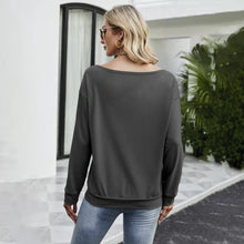 Load image into Gallery viewer, FANCYINN Women Sweatershirt Halloween It&#39;s Never Too Early For Halloween Printed Off Shoulder Pullover Casual Graphic Fall Long Sleeve T Shirt Tops
