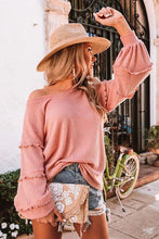 Load image into Gallery viewer, FANCYINN Women&#39;s Oversized Off Shoulder Pullover Tops Long Sleeve Loose Fit Waffle Knit Tops
