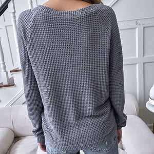 FANCYINN Womens Sweater Knitted Tops Pullover Drawstring Long Sleeve Jumper