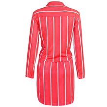 Load image into Gallery viewer, Women 2 Piece Outfit Dress Set Stripe Open Front Crop Top Button Down Mini Skirt
