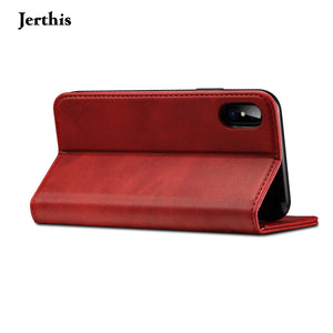 JERTHIS Compatible with iPhone 12 Pro Max Case leather case, Apple protective case, card flip type
