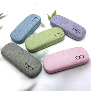 JERTHIS Glasses Case Hard Shell Eyeglasses Case Linen Fabrics Protective Case for Sunglasses Eyeglasse for Men Women