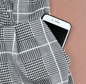 Women's Cross V Neck Sleeveless Plaid Wrap Long Jumpsuit Rompers With Pockets