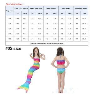 Kids Girls 3Pcs Mermaid Tail Swimming Bikini Set Swimwear Sparkle Swimmable
